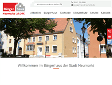 Tablet Screenshot of buergerhaus-neumarkt.de